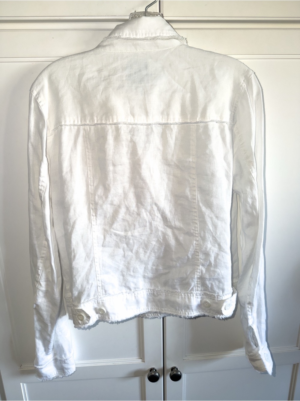 Tommy Bahama White Linen Jacket Two Palms Raw-Edge Small Classic Button-Front - Picture 5 of 13
